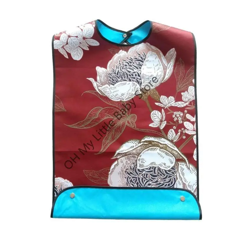 

M76C Большой водонепроницаемый нагрудник для еды для взрослых и пожилых людей, фартук с защитой от разливов одежды