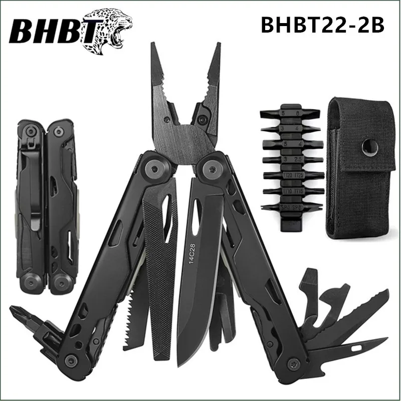 BHBT Multifunctional Folding Knife Pliers Multi Tools EDC Multitools Outdoor Camping Survival Tools With Clip