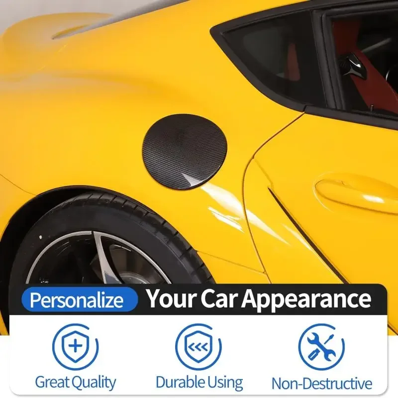 1PCS Real Carbon Fiber Car Fuel Tank Cap Trim For Toyota GR Supra MK5 A90 2019-2025 Exterior Car Gas Tank Cover Accessories 3