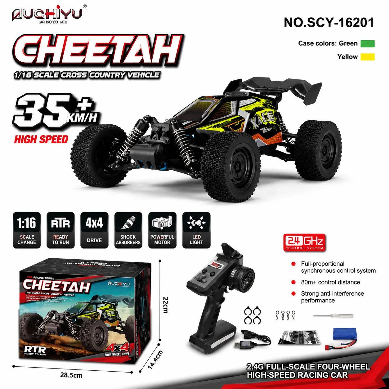 Scy 16201pro 1/16 4wd Brushless Rc Buggy 70kmh Offroad Race Car Metal Diff Waterproof Esc 2.4g Remote 7.4v 1500mah Lipo Rc Buggy