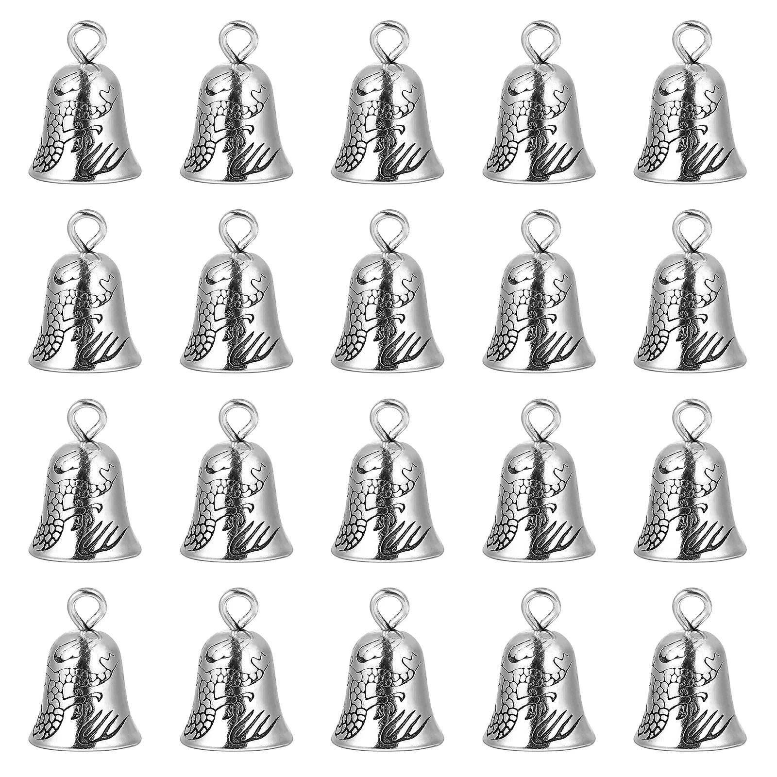 

20 Pcs Kids Jewelry Necklace Charms For Jewelry Making Silver Bells For Crafts Bells Decor Christmas Party