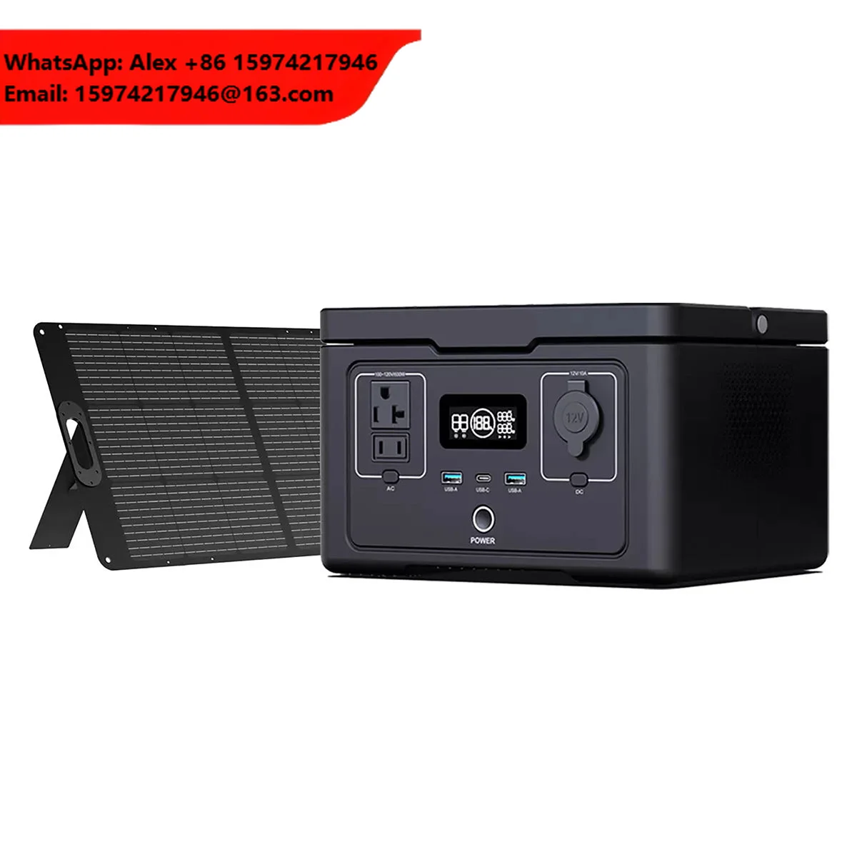 Rechargeable Backup Power Bank LiFePO4 Battery Emergency Solar Generator 600W MPPT Pure Sine Wave Portable Power Station