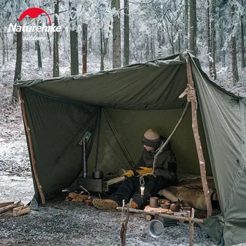 네이처하이크 육군 텐트 부시크래프트 백우드 캠핑 텐트, 야외 서바이벌 쉘터 방갈로 텐트, 정글 어드벤처 캐노피 카운트