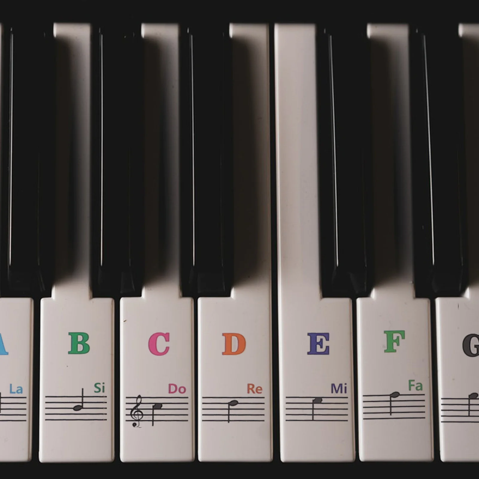 

Piano Stickers For Keys Removable 88 76 61 54 37 Key Keyboard Note Labels Vibrant Color Easy Stick No Residue For