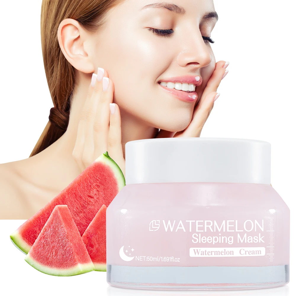 

50ML Watermelon Face Moisturizer Face Moisturizer For Oily Skin Hydrating Overnight Face Skin Care With AHAs Hyaluronic Acid