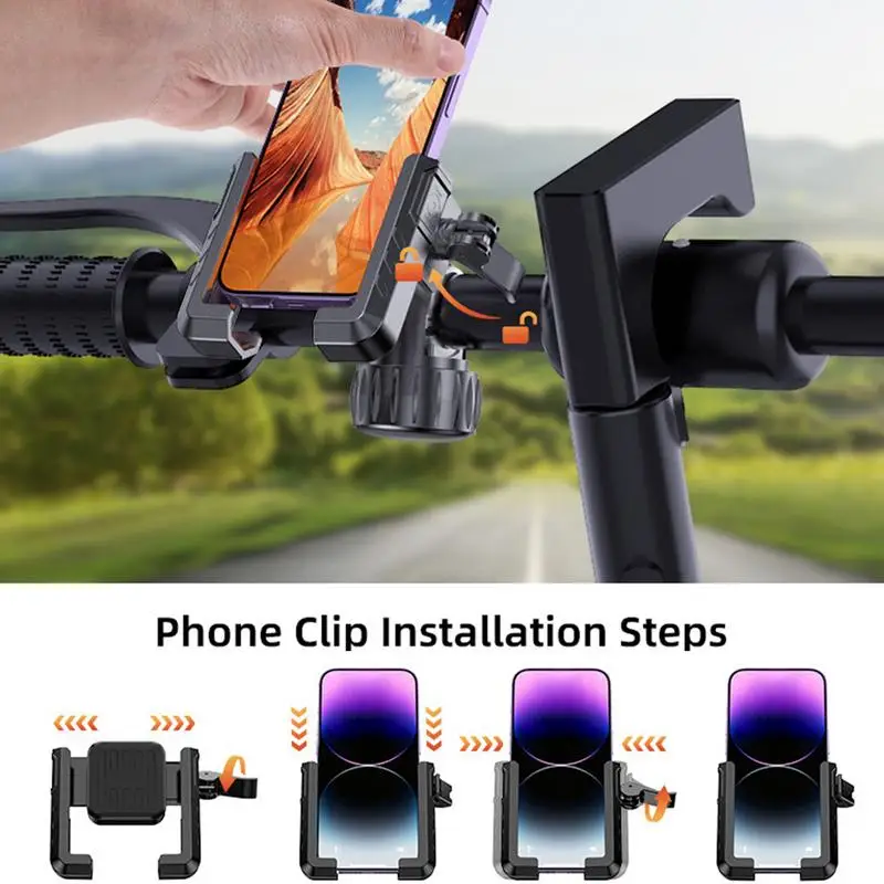 

Motorcycle Phone Mount Mobile GPS Navigation Holder Anti-Shake Bike Bracket Cell Phone Clamp for Scooter Handlebar Accessories