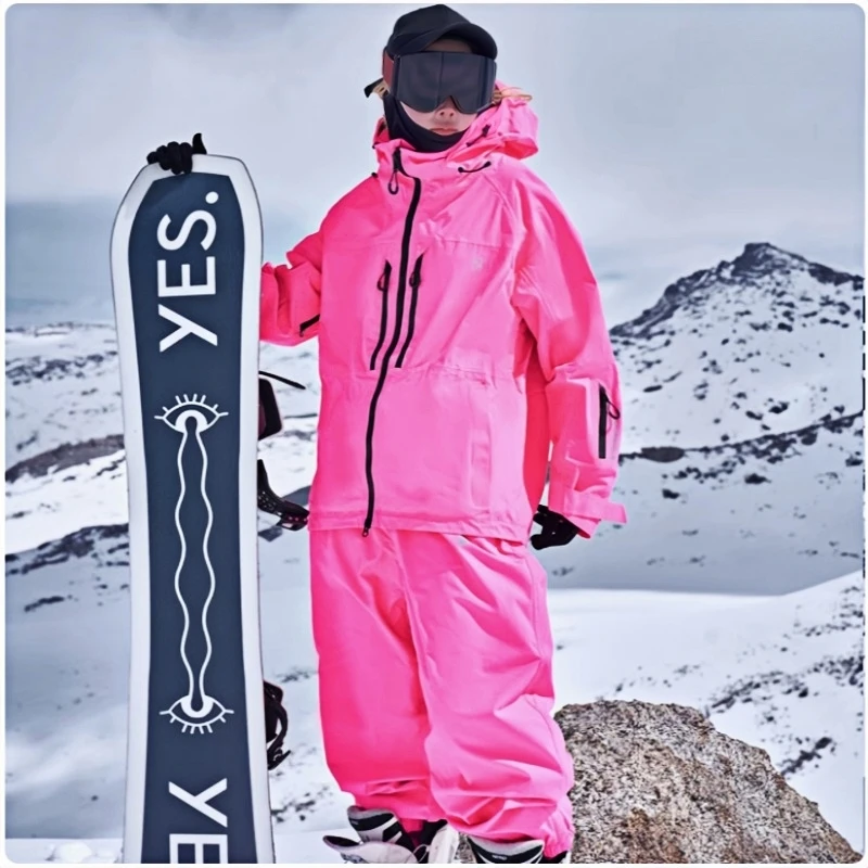 APVCX 2025 New Winter Man And Woman Waterproof Ski Suit Set Warm Breathable Unisex Snowboarding Set Snow Coat&Pants Suit