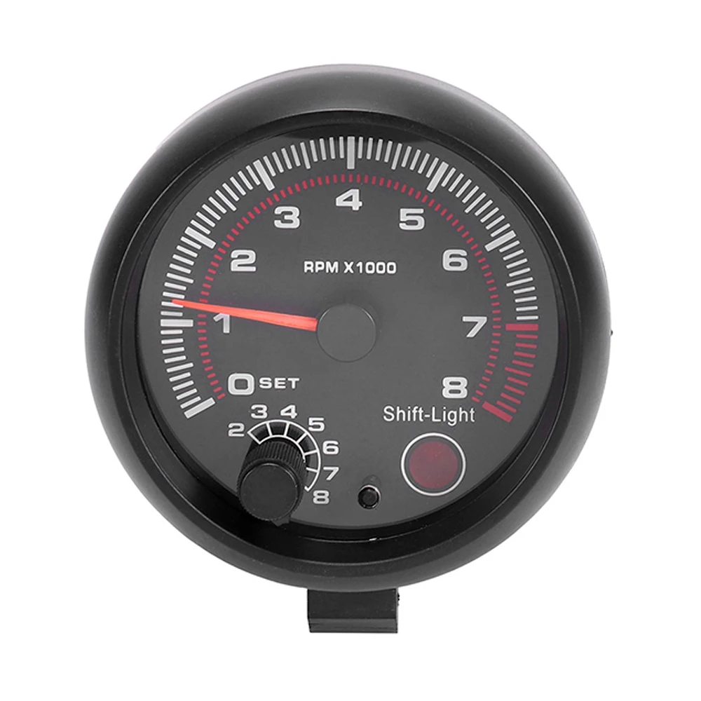 

3.75 ''Automobile Refitted Instrument Black White Light Tachometer 0-8000 Pointer Tachometer 92mm