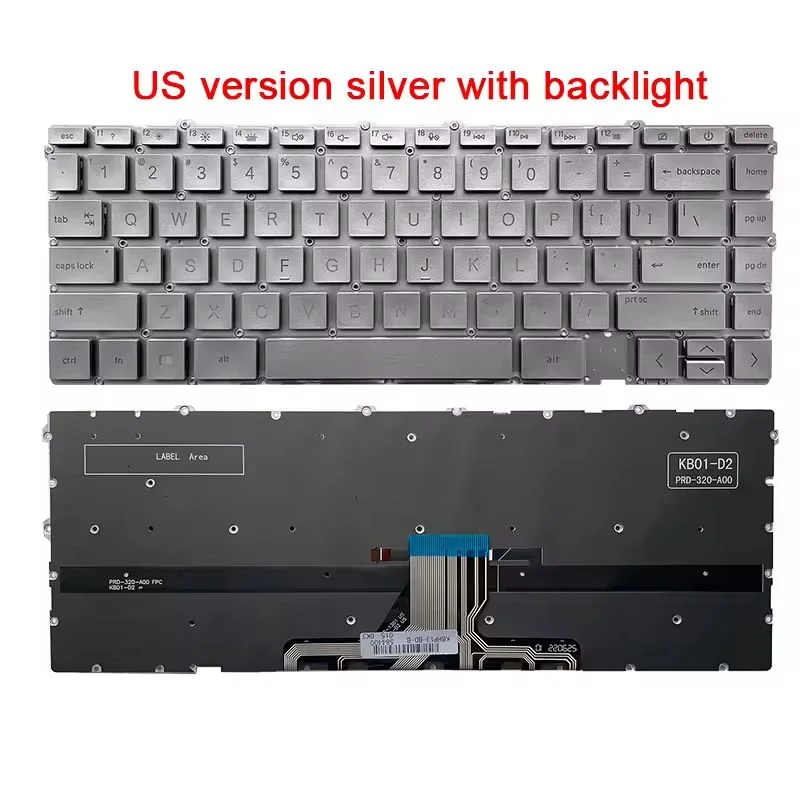 US layout keyboard For HP Envy 13-AY Brown Color
