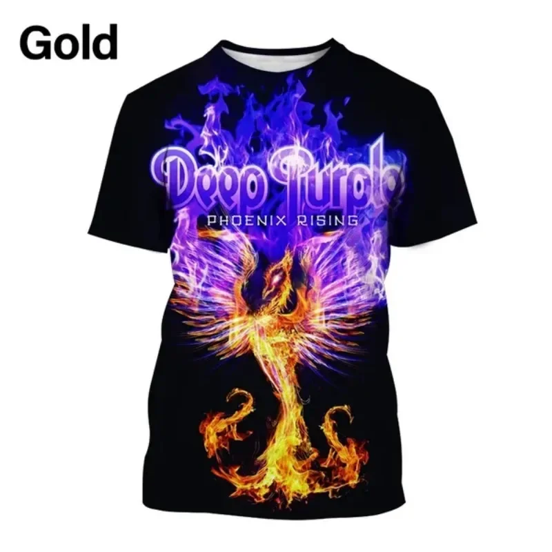 Summer Heavy Metal Rock Band 3D Printing T Shirt New Fashion Casual Men's Round Neck Short-sleeved Tops Cosplay Men's Clothing