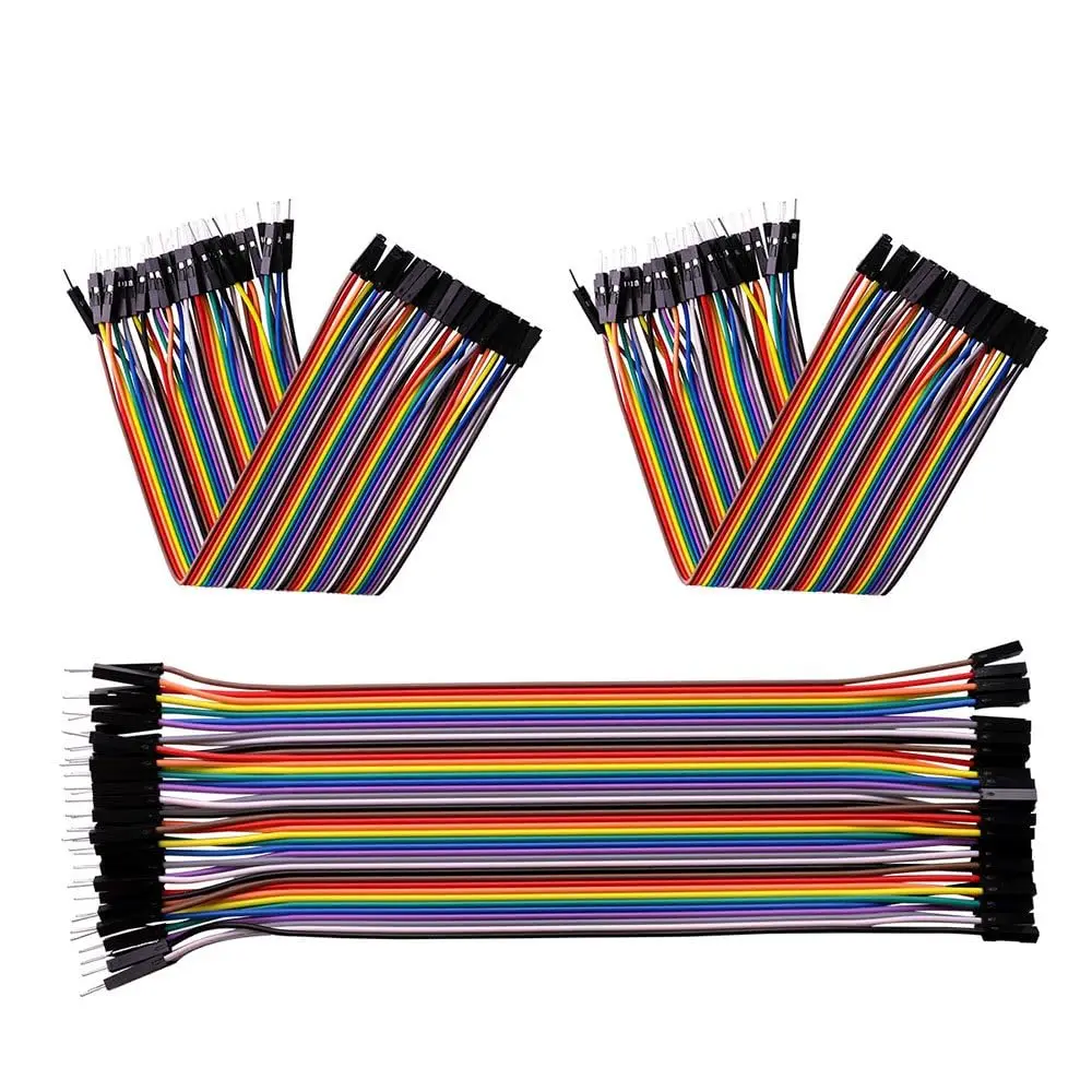 40PCS Dupont Wire 10CM 15CM 20CM 40pin Male to Female, Male to Male, Female to Female Breadboard Jumper Ribbon Cables Kit