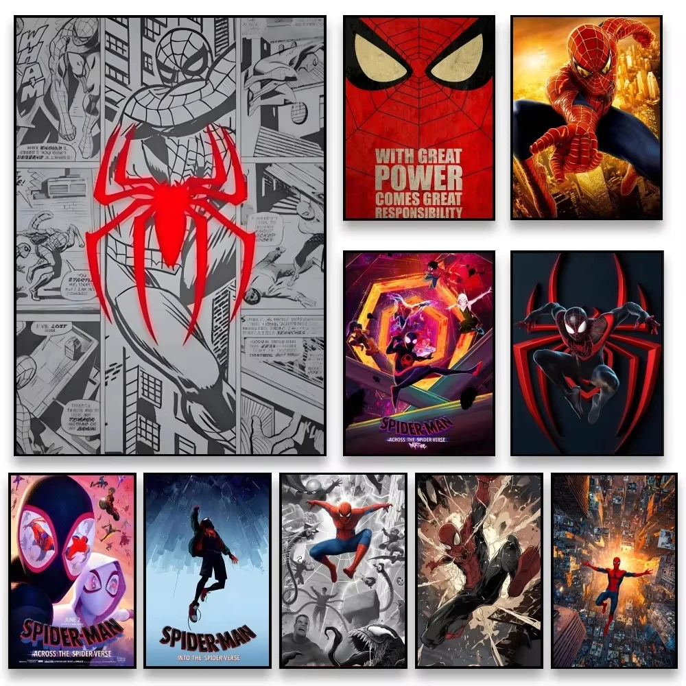 

1pc Cool S-Spider M-Man Poster Stickers art wall Murals decor Game Room Decor Gifts Kawaii HD painting Cat Cars
