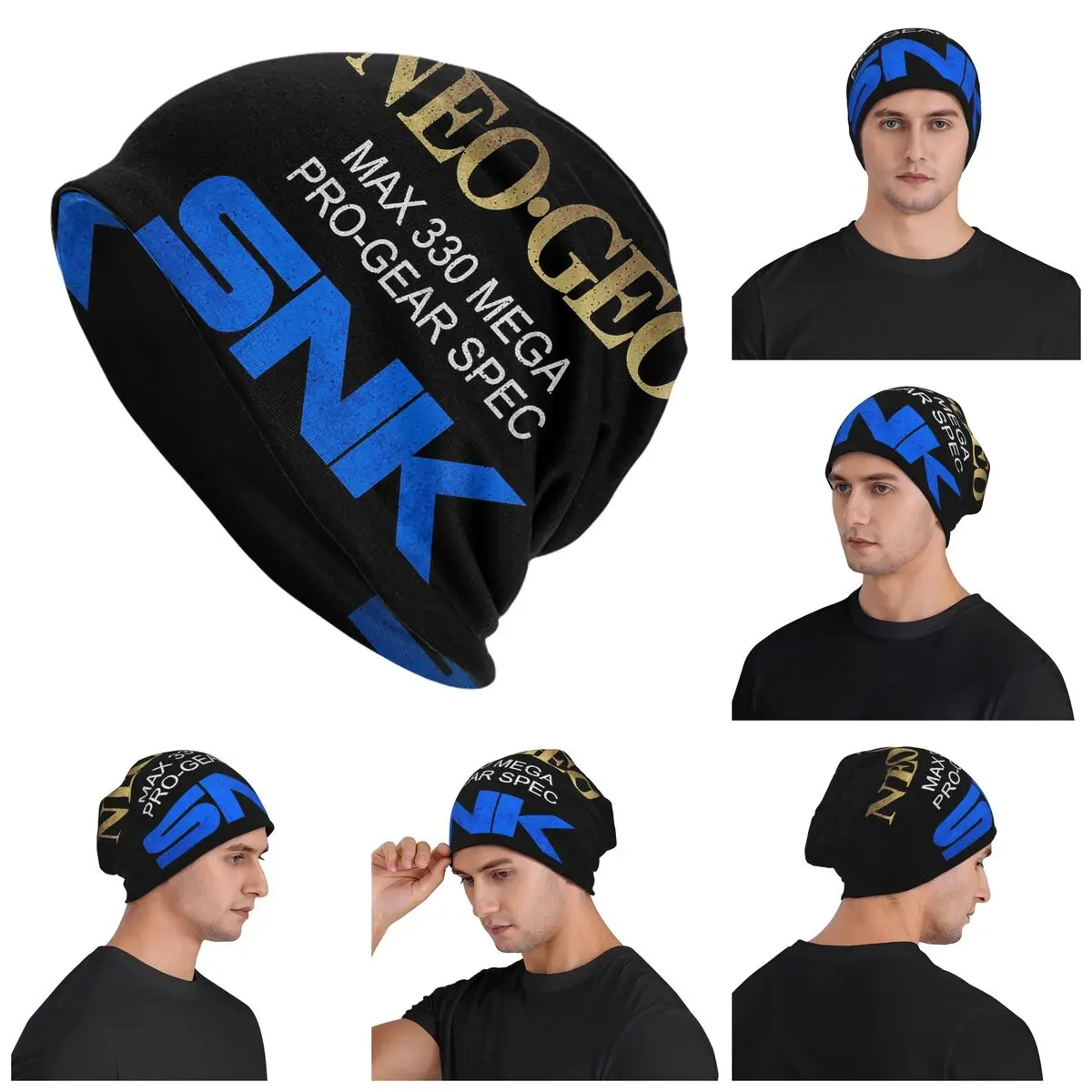 Neo Geo Pro Gear Spec Gold Retro Design Skullies Beanies Hats Autumn Winter Outdoor Cap Knitted Bonnet Caps for Men Women Adult