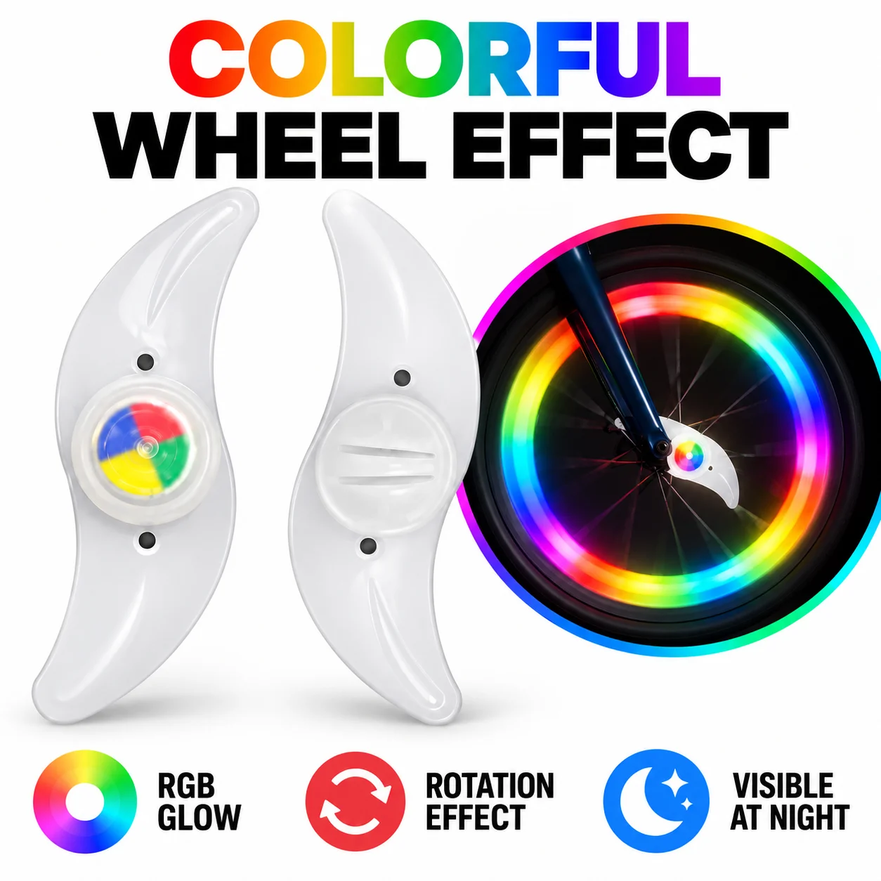 Colorful Bike Spoke Lights LED Bicycle Wheel Lights Waterproof Cycling Decoration Lamp Safety Warning Light Accessories