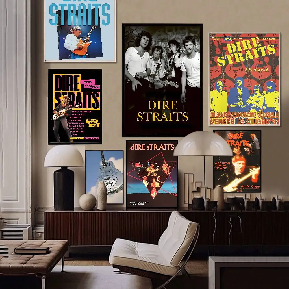 Rock Band Dire Straits Whitepaper Poster Waterproof Paper Sticker Coffee House Bar Aesthetic Art Wall Painting