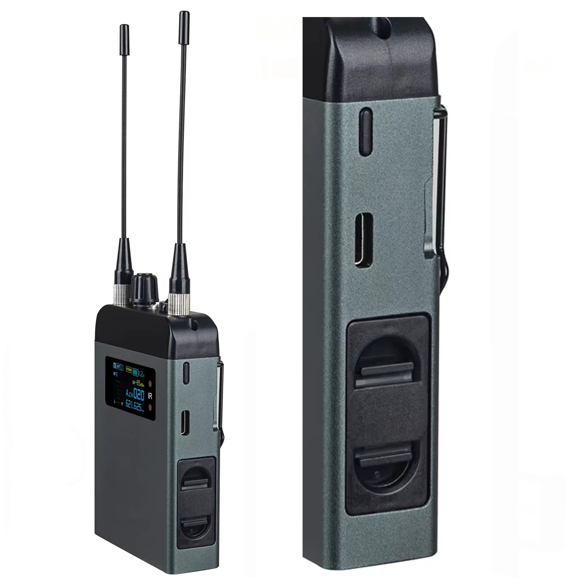 Leicozic 1PC Receiver For PM20 PM10 Mono / Stereo Wireless In Ear Monitoring System500/600Mhz Metal Left/Right Panning High End