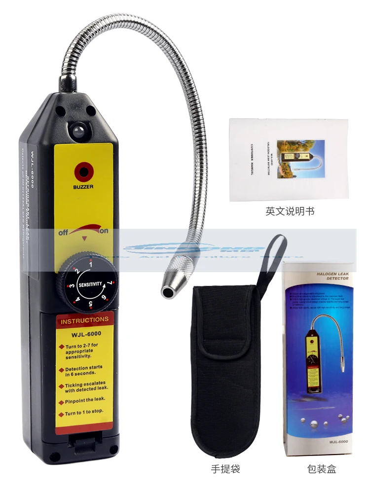 Elitech WJL-6000 Freon Leak Detector Halogen Refrigerant Gas Leakage Tester HVAC Air Condition R22 R410A R134A