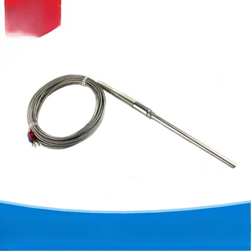 WRNK-191 Thermocouple, Temperature Sensing Rod K Thermocouple Diameter 6mm with Spring Protection Metal Shielded Wire