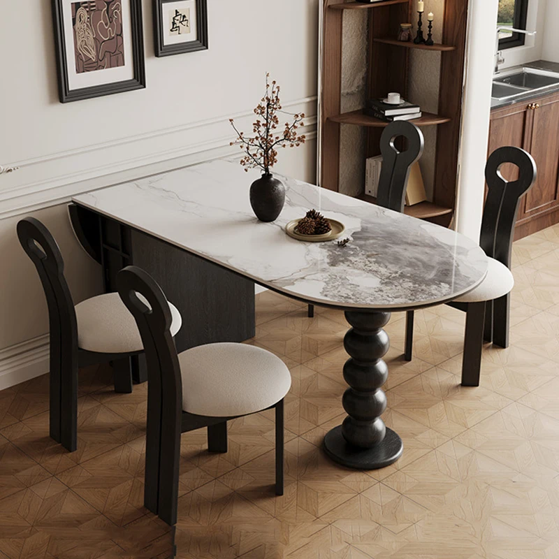 

Nordic Elegant Table Vintage Minimalist Glamour Exquisite Dining Table Premium European Tavolo Pieghevole Dining Room Furniture