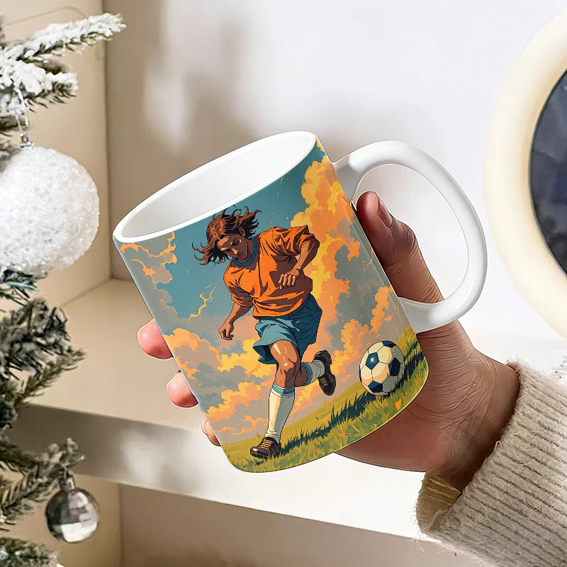 Kicking Through Clouds The Art of Soccer Mug Coffee Cup Ceramic Cup with a bottle opener function of 2026 Major Football Event