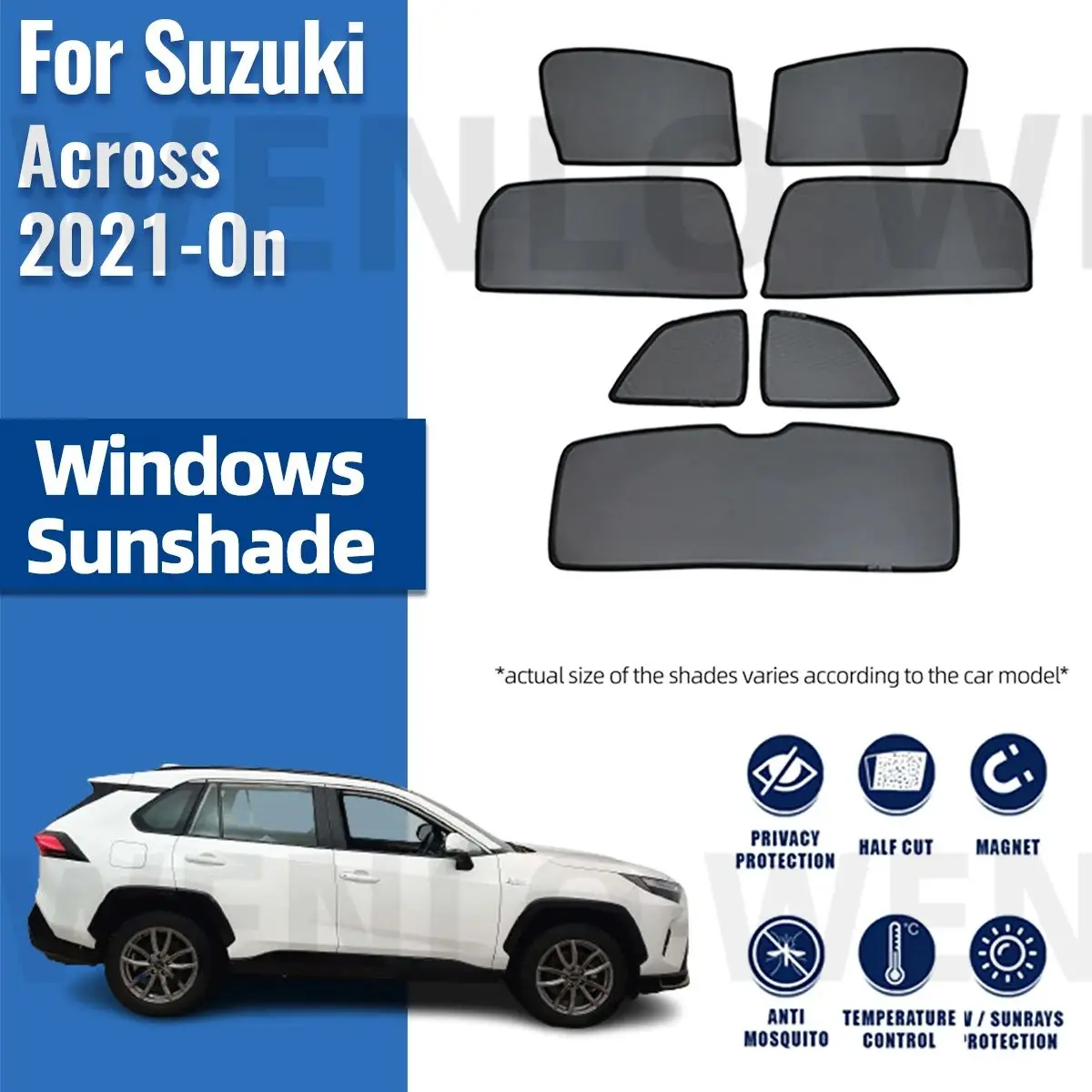 For Suzuki Across 2021 2022 2023 2024 Magnetic Car Sunshade Shield Front Windshield Frame Curtain Rear Side Window Sun Shades