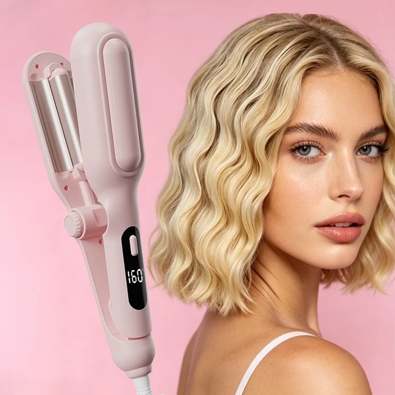 

3 Barrel Curling Iron Deep Waver Anti-Scald Waves Hair Curler 28mm 32mm Adjustable Size Hair Crimper for Women