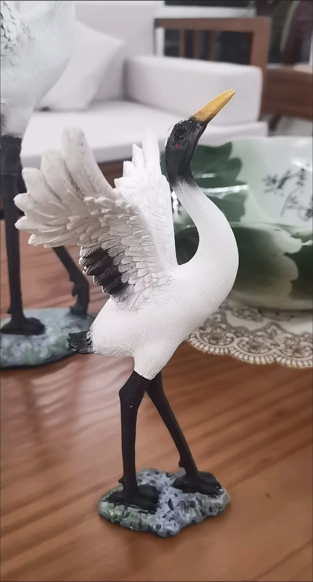 simulation crane bird resin model sculpture ornament home courtyard garden farm decoration y411