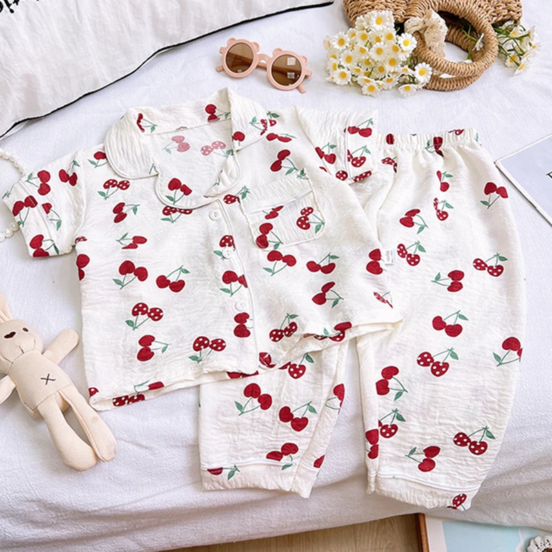 

18M-7T summer children kids boys girls fashion casual short sleeve shirt pants sets suits Home clothes