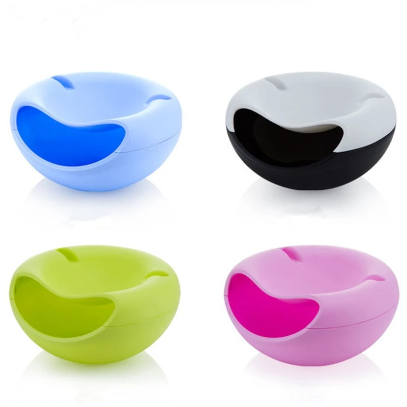 2024 New Lazy Snack Bowl Double Layer Snack Nut Dried Fruits Box Mobile Phone Bracket