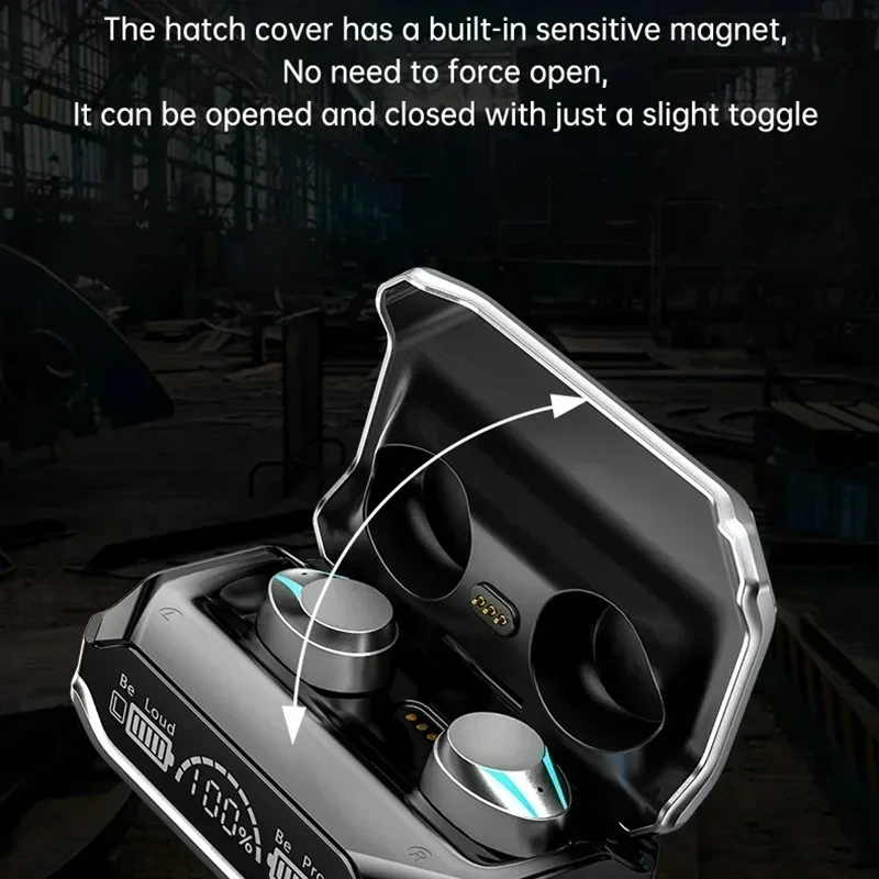 M41 Smart Touch Headset: Wireless Bluetooth Earphones with LED Display & Stereo Sound, Suitable for Smartphones