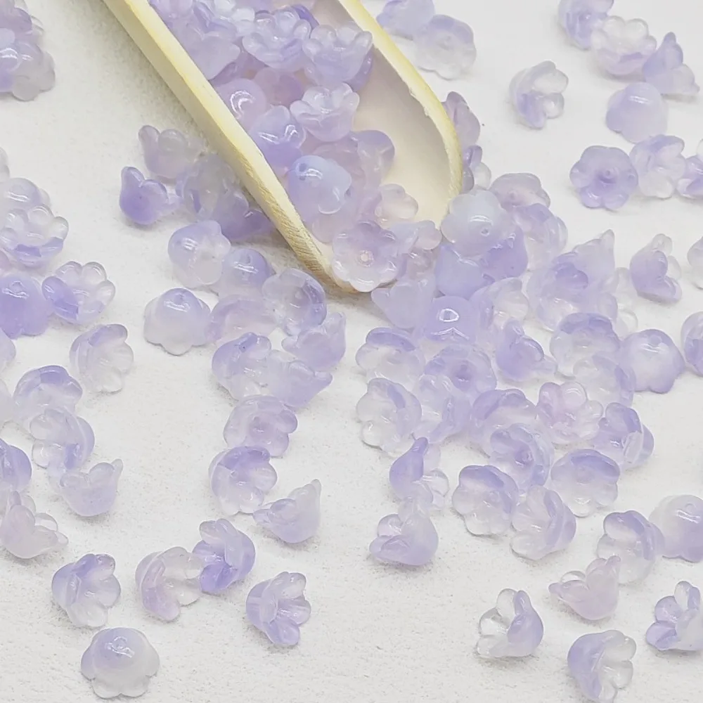 50 pièces/ensemble 7X12mm coloré clochette lampe perles accessoires perles de verre clochette perles de verre fleur colorée