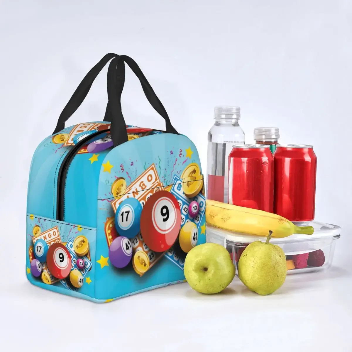 Fiambrera de Bingo para niños y mujeres, bolsa de almuerzo impermeable, térmica, aislante para alimentos, escolar, reutilizable, Picnic