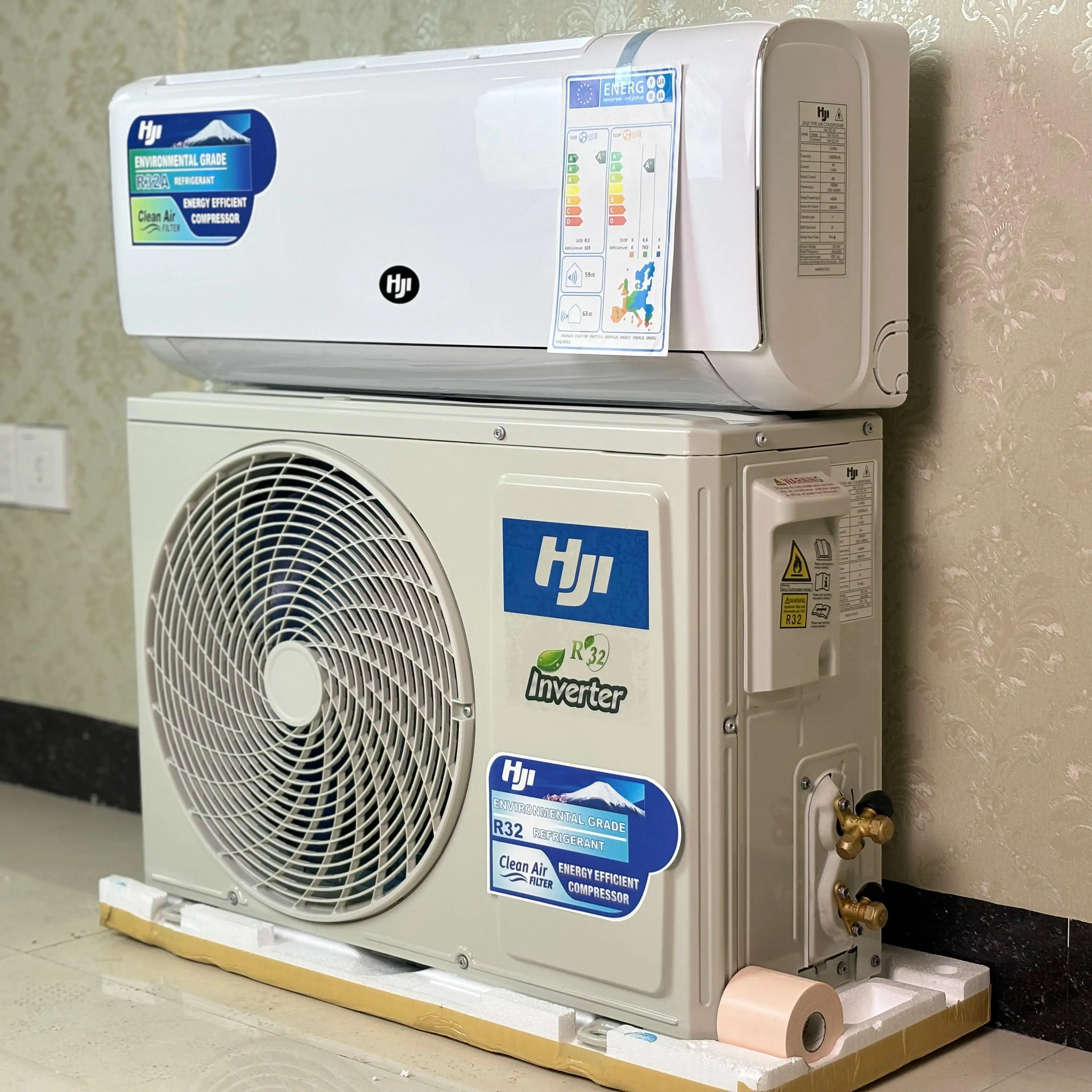 1HP 1.5HP Split Air Conditioner Inverter Technology Wall Mounted Unit Ultra Quiet DC Inverter R32 Cooling/Heating Class A++