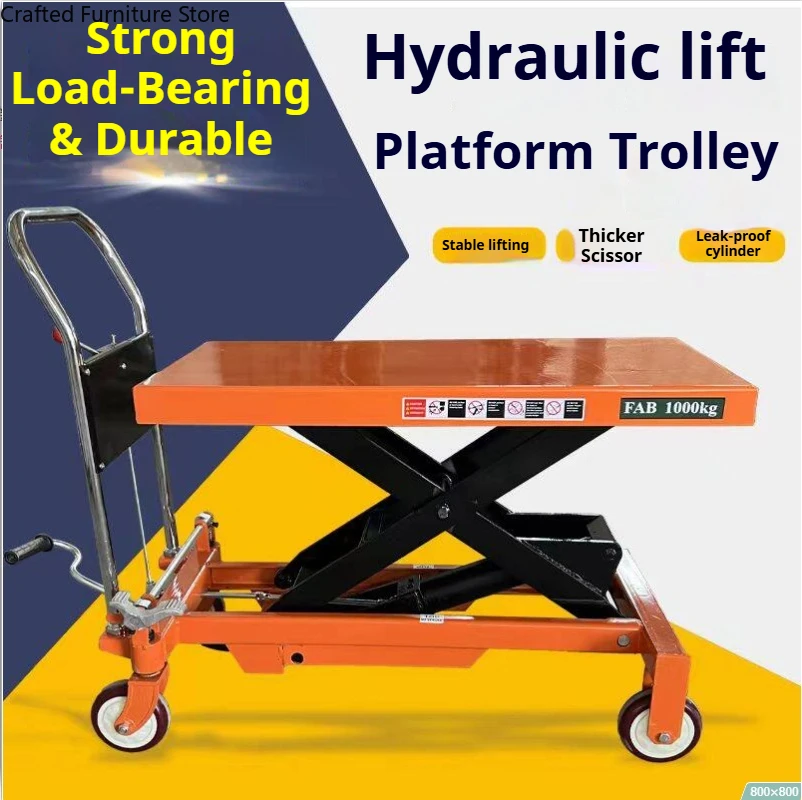 Manual Hydraulic Lift Trolley Mobile Operation Lightweight Lift Trolley Convenient Commercial Furniture Hebebühnenwagen ZY40TC