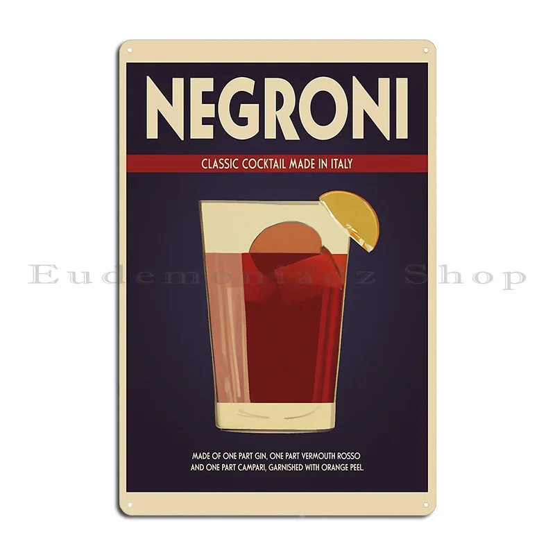 Negroni Retro Ahumbleconcept Metal Sign Club Bar Iron Painting Vintage Wall Decor Tin Sign Poster