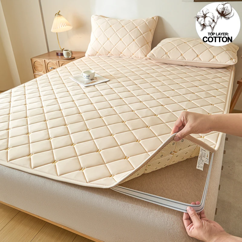 

Дышащий наматрасник премиум-класса — защитный наматрасник с 4 эластичными угловыми ремнями, бесшумный, гипоаллергенный, можно стирать в машине