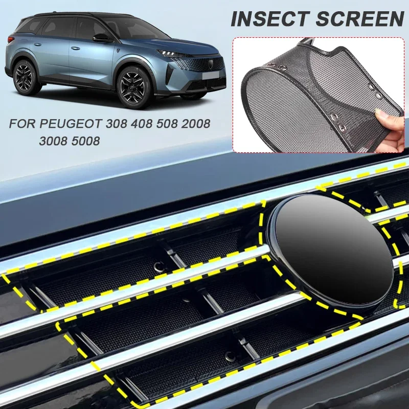 4PCS Car Insect-proof Air Inlet Protection Cover Airin Insert Net For Peugeot 308 408 GT 508 2008 3008 5008 2019-2026 Accessory