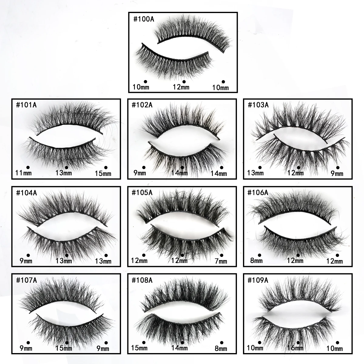 4/10/20/30/40/50/100 PCS Wholesale False Eyelashes Set Strip 3D Mink Lashes Fluffy Soft Faux Cils Eyelash Extension Makeup Tools