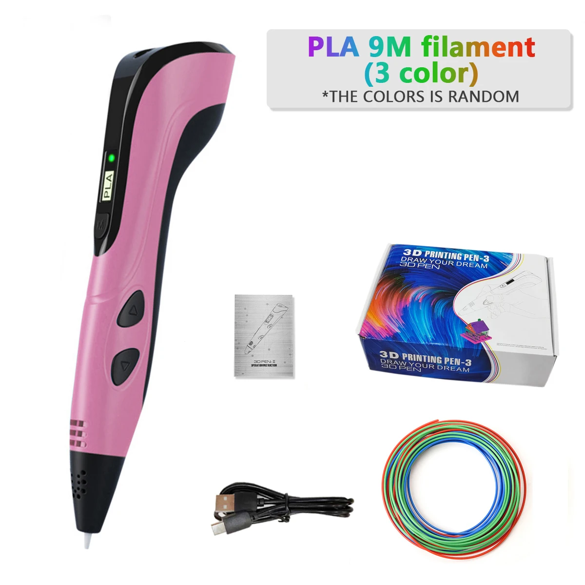 NEUER 3D-Druckstift, 3D-Stifte-Set mit PLA, 9 m Filament, LCD-Display für Kinder, Kinder, Kindergeburtstag, Weihnachten, kreatives DIY-Geschenk – Detail 3