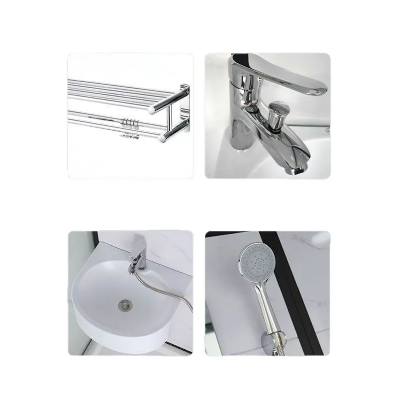 Toilet Bathroom Shower Room Family Bath Black Aluminum Frame