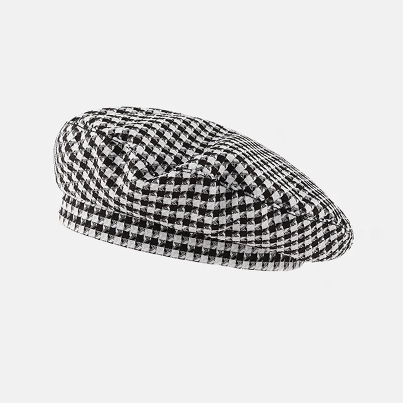 Multicolor plaid beret for women