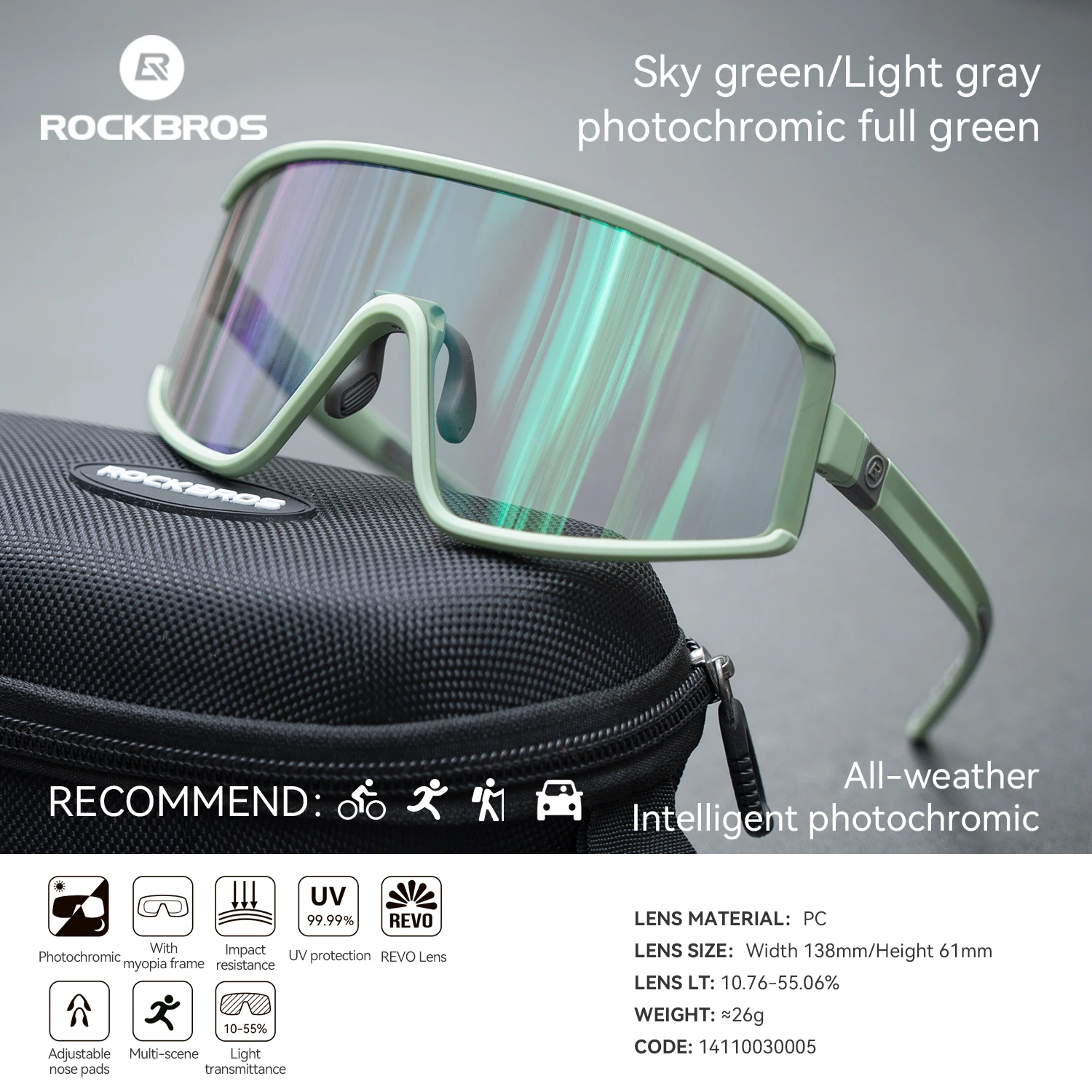ROCKBROS Cycling Sunglasses Photochromic 6