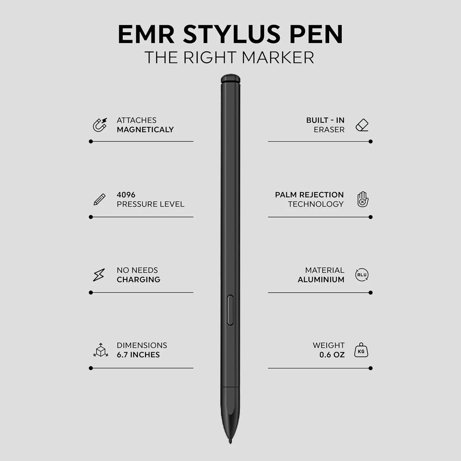 High Precision EMR Stylus Pen Pressure Sensitivity with Palm Rejection Compatible with Remarkable 2 Tablet Digital Writing Tool