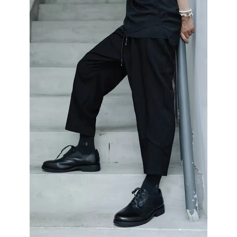 

Pants Men Conical Autumn Spring Harun Pants And New Personality Strap Easy To Match Simple Large Size Eight Pants