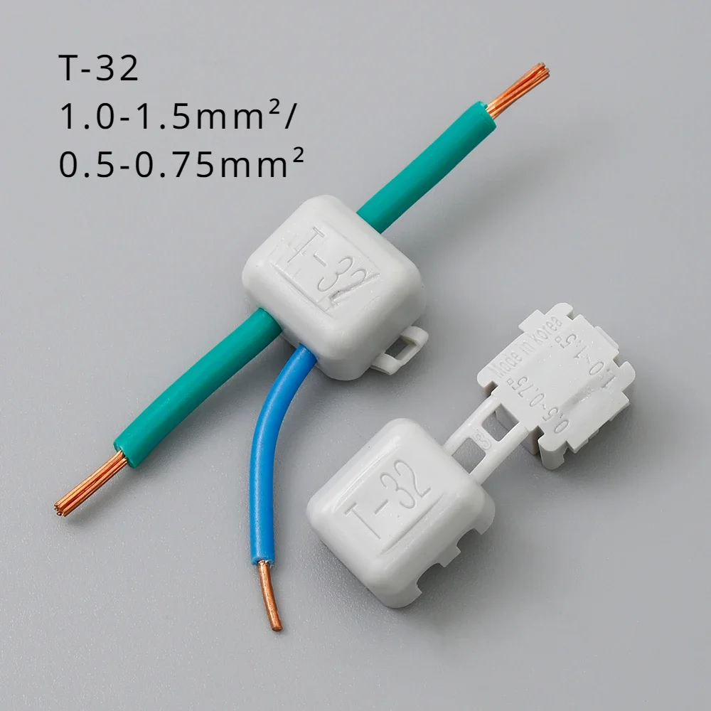 Alphao T-32 Main Wire 1.0~1.5 Branching Wire 0.5~0.75 Mm² T Type Wire Connector Terminal