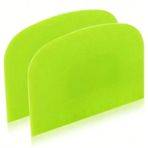 2pcs Food-safe Plastic Dough Scraper-Flexible Bench Cutter Plastic Spatula Multipurpose For Bread Dough Baking