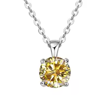 Classic Yellow Gold Cubic Zirconia Pendant 18K Silver Plated - Silver Golden Yellow