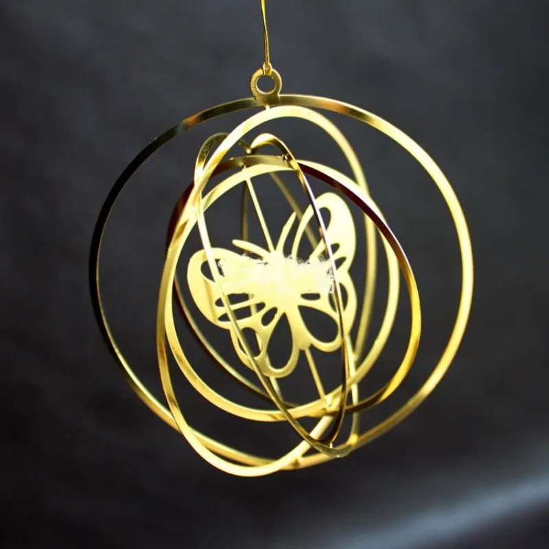 Promotional Decorative Gifts 3D Hanging Metal Brass Christmas Tree Christmas Ornaments