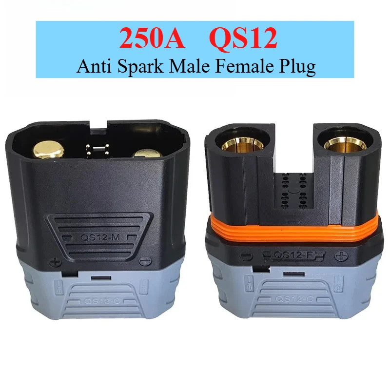 QS12 Anti-spark Lithium Battery Connector 250A High Current Heavy Duty Power Male Female Plug Adapter Aircraft Model Car Start