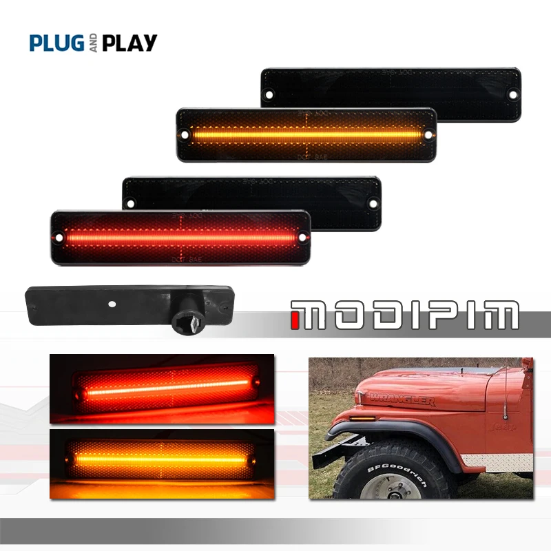 

Front / Rear Bumper Side Marker LED Lights For Jeep Cherokee SJ,Wagoneer,Grand Wagoneer,J10/J20 Pickup,CJ5,CJ6,CJ7,Scrambler CJ8